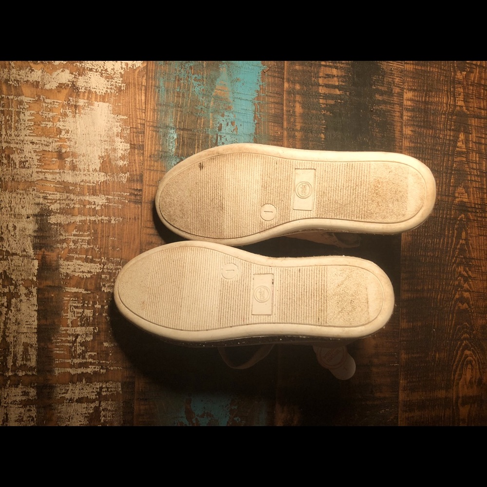 Rose gold glitter high tops